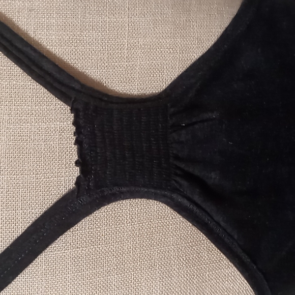 Hollister Y2k Navy Blue Soft Knit Razorback Tank Top W/ Rhinestone Center Sz Med - Picture 6 of 11